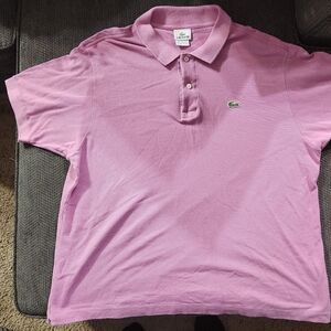 Lacoste Shirt Mens Size 6 Light Purple Classic Short Sleeve Crocodile Pique Polo